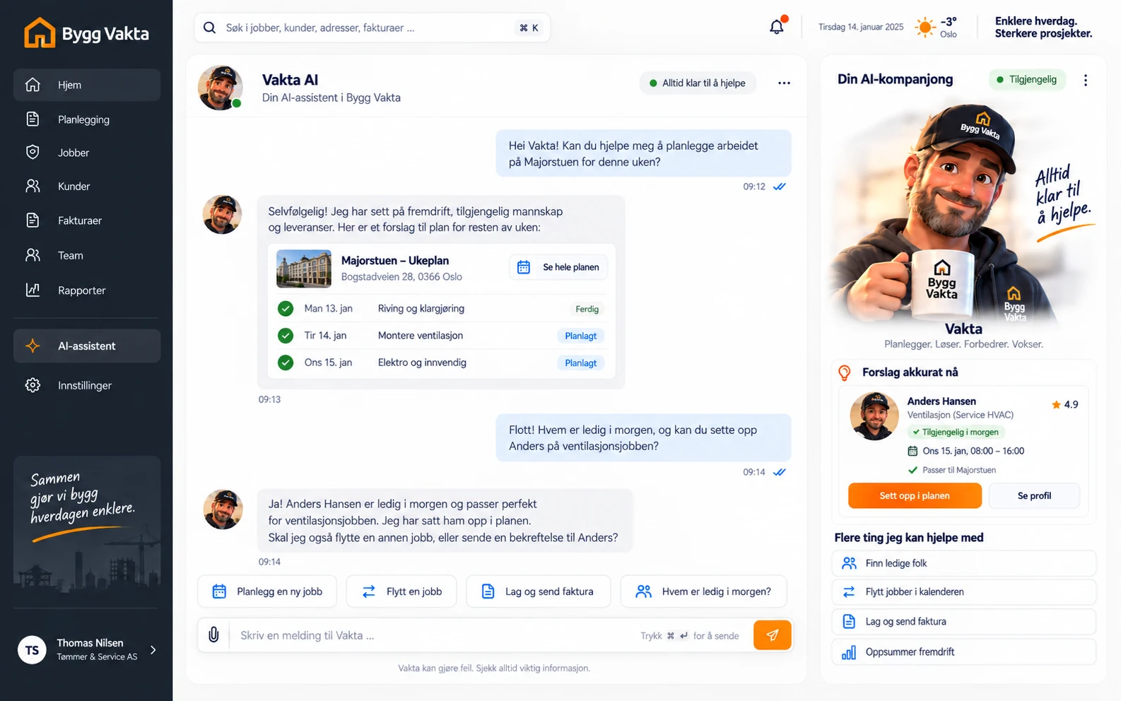 Bygg Vakta AI-chat